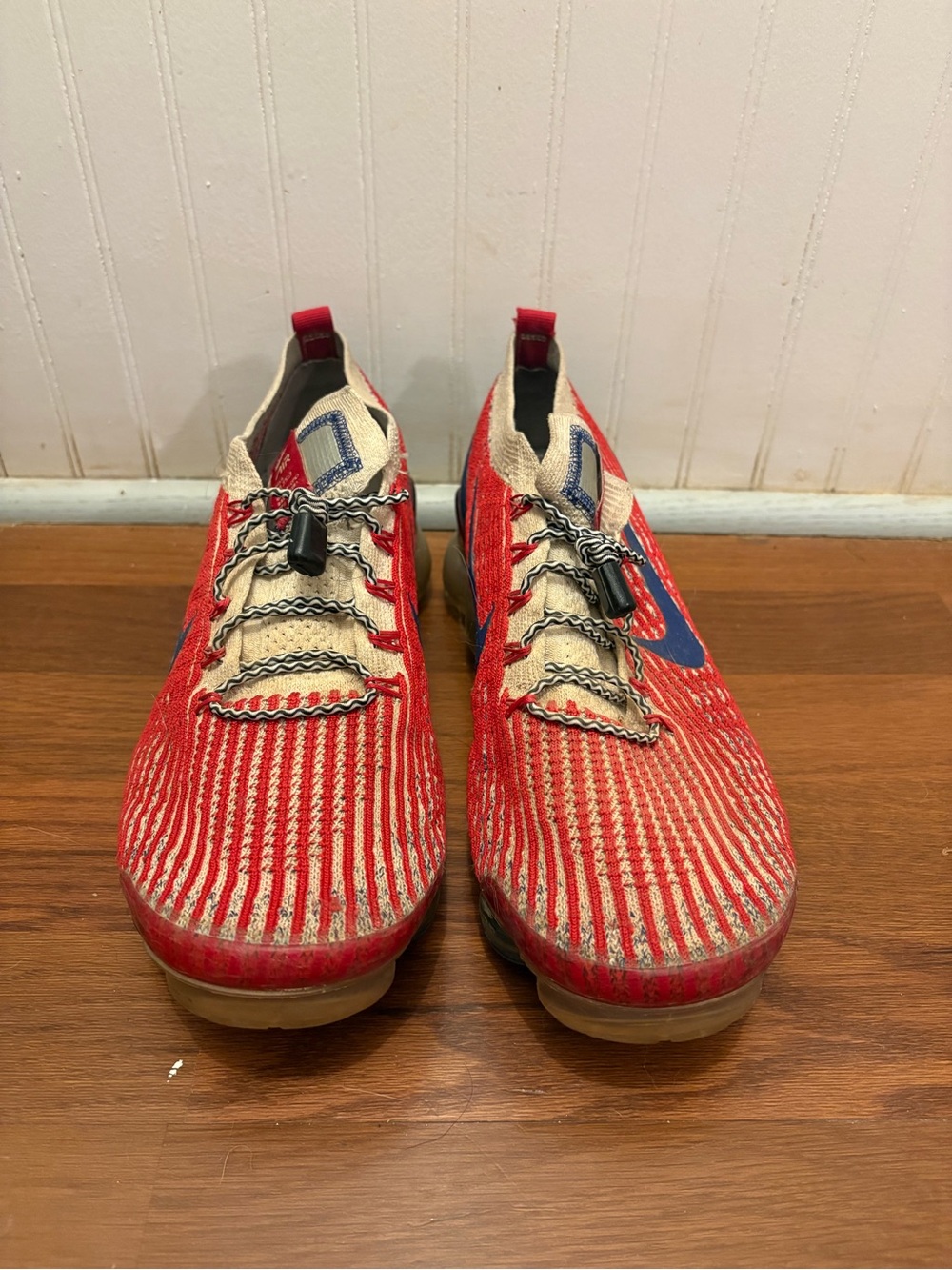 Nike Red and Blue Knit Slip-On Sneakers